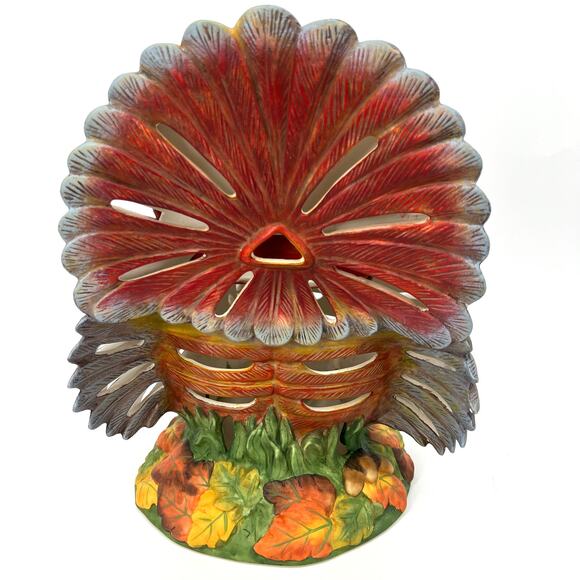 PartyLite P7592 Gobbler Tealight Holder Turkey Centerpiece 11" Tall in Box - Picture 7 of 10
